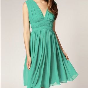 Reiss Grecian dress in seafoam green